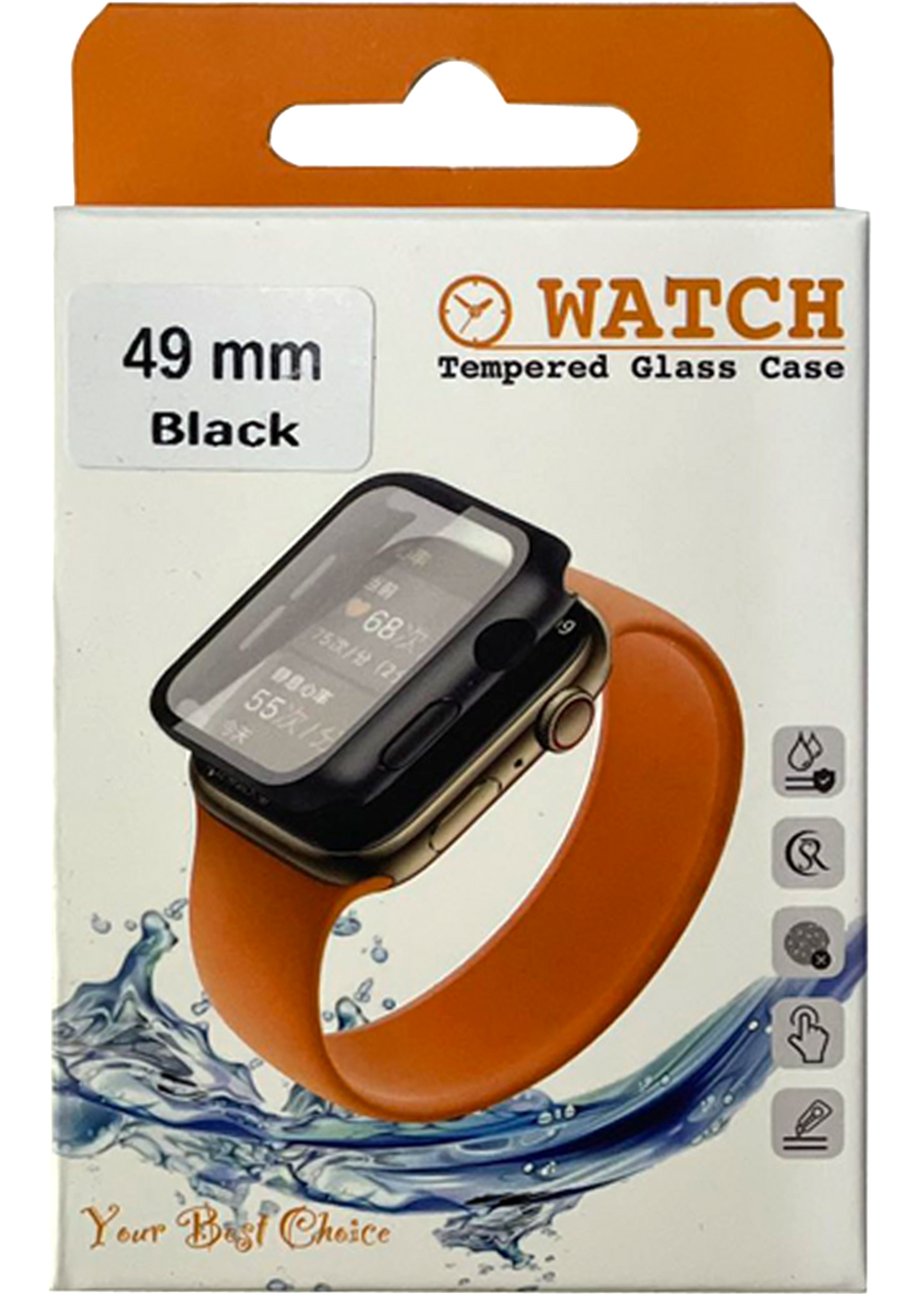 Apple Watch Case_ 49mm Black [with Tempered Glass Protection]